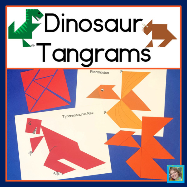 2D Shapes Center Dinosaurs | Printable Tangram Puzzles