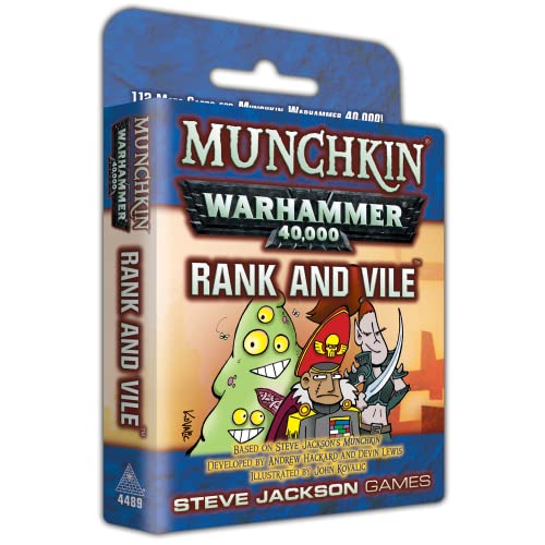 Munchkin Warhammer 40,000: Rank and Vile Card Game (Expansion) | 112 Cards | Adult, Kids,  & Family Game | Fantasy Adventure RPG | Ages 10+ | 3-6 Players | Avg Play Time 120 Min | Steve Jackson Games