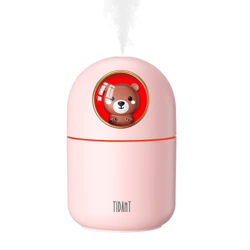 Mini Humidifiers for bedroom,Cool Mist Humidifiers,Small humidifier for Bedroom,Home, Travel Office and Plants.(300ml,pink)