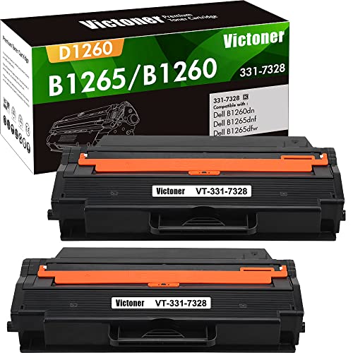 VICTONER Compatible B1260dn B1265dfw Toner Cartridge Replacement for Dell 331-7328 B1260 B1265 for Dell 1260 B126x Printer Ink (Black, 2-Pack) | The Storepaperoomates Retail Market - Fast Affordable Shopping