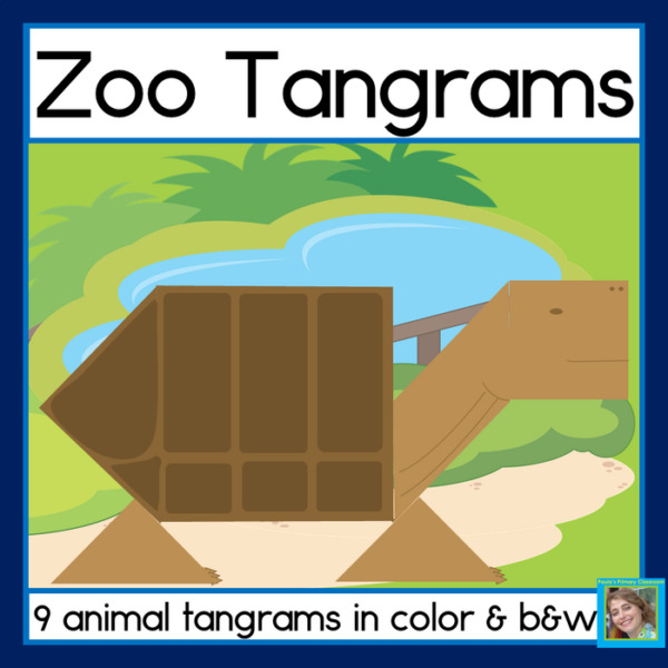 2D Shapes Center Zoo Animal Printable Tangram Puzzles