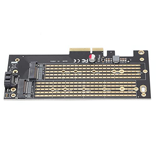01 02 015 PCI‑E to Nvme M.2 Adapter, SSD Expansion Card B+M Key Practical with Baffle for Computer