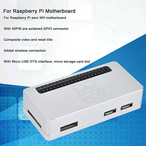 Bluetooth Mainboard, 40PIN Pre Soldered GPIO Header WiFi Motherboard 1080p60 Video Output Wireless Connection Storage Card Slot for Raspberry Pi Zero WH(Silver) | The Storepaperoomates Retail Market - Fast Affordable Shopping