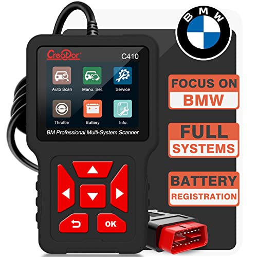 C410 OBD2 Scanner for BMW Mini EPB ABS SRS DPF Oil Reset Multi System Scan Tool with Battery Registration OBDII Code Reader Diagnostic Scan Tool [2022 Version Update of Creator C110+ C310+]