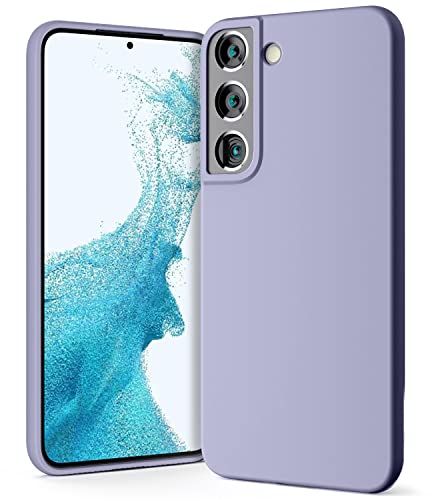 GOOSPERY Liquid Silicone Designed for Galaxy S22 Case (6.1 inches) Silky-Soft Touch Full Body Protection with [Soft Microfiber Lining] Shockproof Cover Case – Lavender Grey