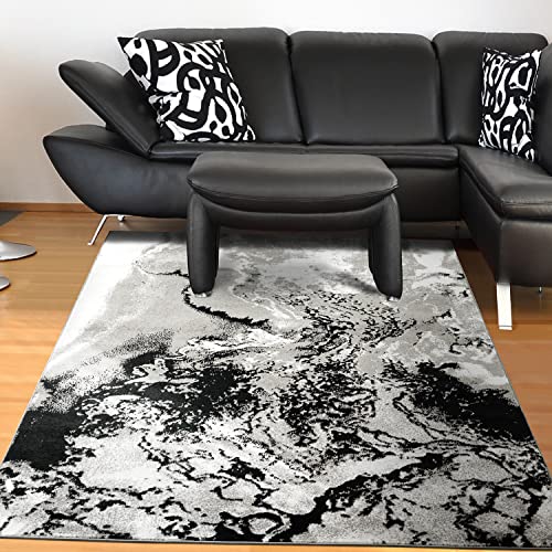 Antep Rugs Marble 8×10 Modern Abstract Indoor Area Rug Amg117 (Gray, 7’10” x 10′)