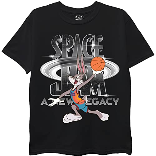 space jam boys Jam: a New Legacy Tune Squad Short Sleeve T-shirt – 4-20 T Shirt, Black, 4 US