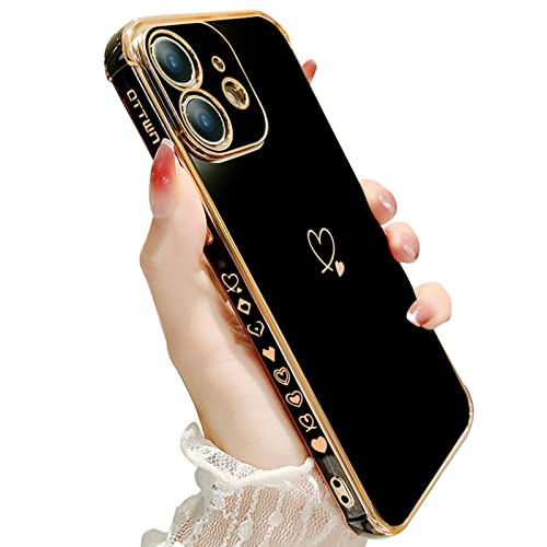 ottwn Compatible with iPhone 11 Case for Women Cute Soft TPU with 4 Corners Shockproof Protection 11 Phone Case Only, Full Camera Protection iPhone 11 Case (6.1 Inch) Black