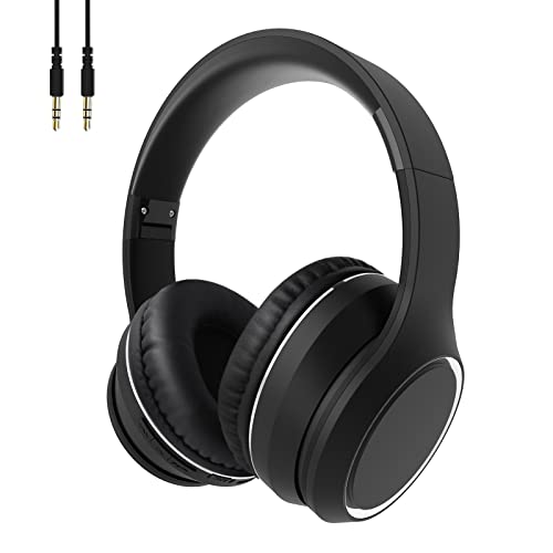 UOWGA Active Noise Cancelling Headphones, Wireless Over-Ear Bluetooth Headphones, Built-in Microphone, Fast Charge 30H Playtime Deep Bass, Memory Foam Ear Cups Foldable, for Work, Travel, Home Black