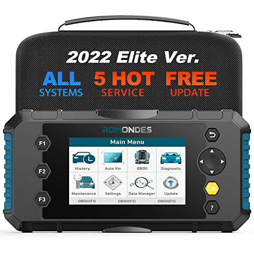 Romondes OBD2 Scanner Diagnostic Tool RD4000, All System Automotive Scan Tool for Vehicles with ABS Brake Bleeding, Car Computer Code Reader with 5 Reset, 2022 Newest Professional Scanner Automotriz