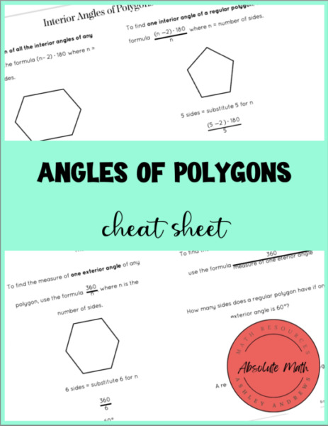 Angles of Polygons Cheat Sheet
