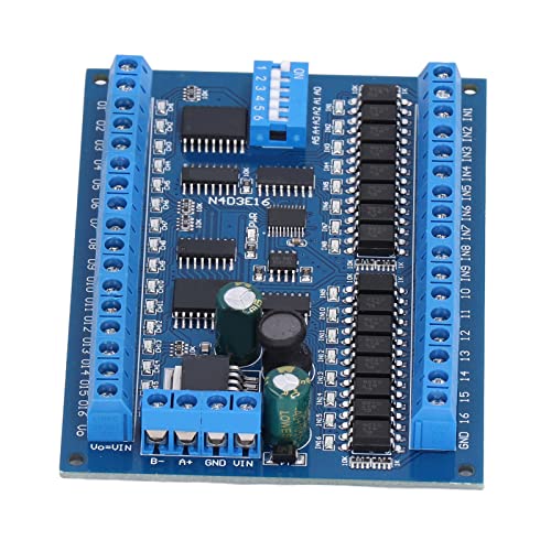 Power Supply Control Module, Simple Wiring 8-50MA DIN35 and C45 Rail Mount 16 Channel Expansion Board Compact Size for Smart Home for Surveillance System(Single Board)