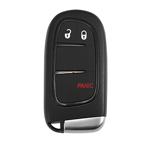 X AUTOHAUX 433MHz GQ4-54Replacement Keyless Entry Remote Key Fob for Dodge for Ram 1500 2500 3500 2013-2019 3 Buttons Car Start Smart Alarm Key with Door Key 46 Chip 56046954AG