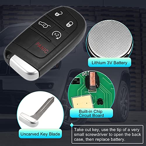 X AUTOHAUX Replacement Keyless Entry Remote Car Key Fob M3N40821302 433MHz 46 Chip for Jeep Grand Cherokee 2014-2020 5 Buttons with Door Key | The Storepaperoomates Retail Market - Fast Affordable Shopping