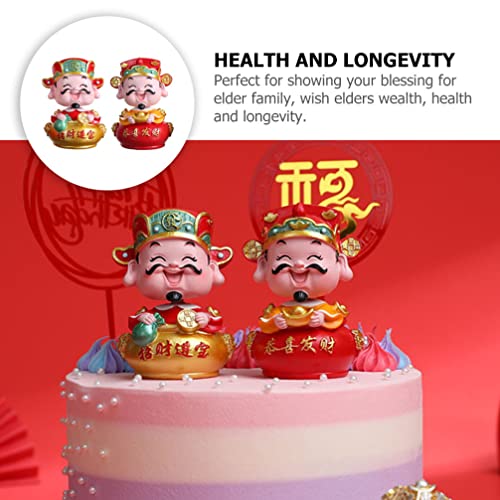 YARDWE 2pcs Feng Shui Caishen Statue Wealth Statue Fortune God Decoration Lucky Wealth FiguresCar Decor2022 Chinese New Year Gift | The Storepaperoomates Retail Market - Fast Affordable Shopping