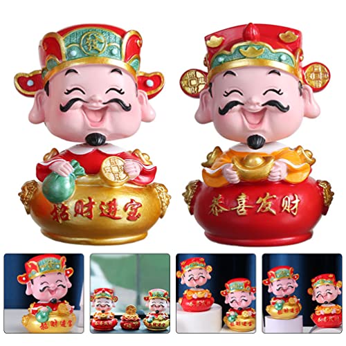 YARDWE 2pcs Feng Shui Caishen Statue Wealth Statue Fortune God Decoration Lucky Wealth FiguresCar Decor2022 Chinese New Year Gift | The Storepaperoomates Retail Market - Fast Affordable Shopping