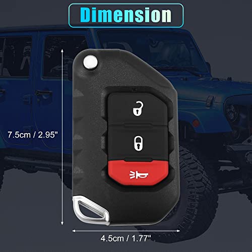 X AUTOHAUX 433.92MHz OHT1130261 Replacement Keyless Entry Remote Car Key Fob for Jeep Wrangler Unlimited 2018 2019 2020 2021 for Jeep Gladiator 2019-2022 3 Buttons with Door Key 7939 Chip | The Storepaperoomates Retail Market - Fast Affordable Shopping