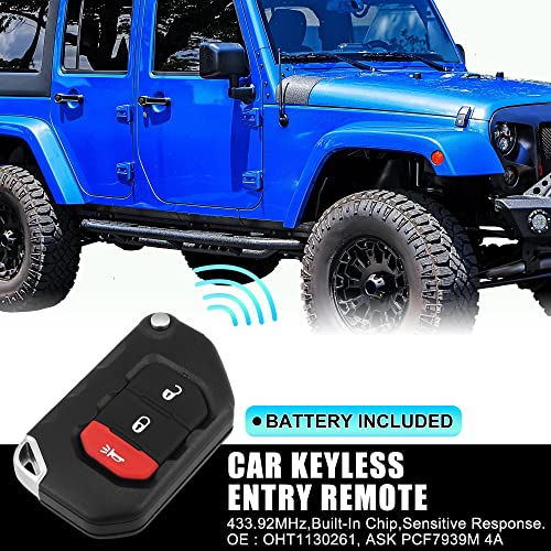 X AUTOHAUX 433.92MHz OHT1130261 Replacement Keyless Entry Remote Car Key Fob for Jeep Wrangler Unlimited 2018 2019 2020 2021 for Jeep Gladiator 2019-2022 3 Buttons with Door Key 7939 Chip | The Storepaperoomates Retail Market - Fast Affordable Shopping