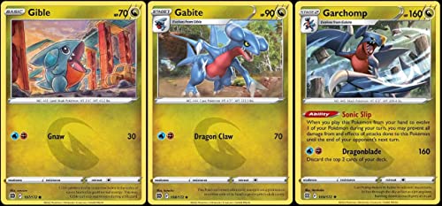 Garchomp 109/172 Brilliant Stars – Evolution Pokemon 3 Card Lot – Dragon Type