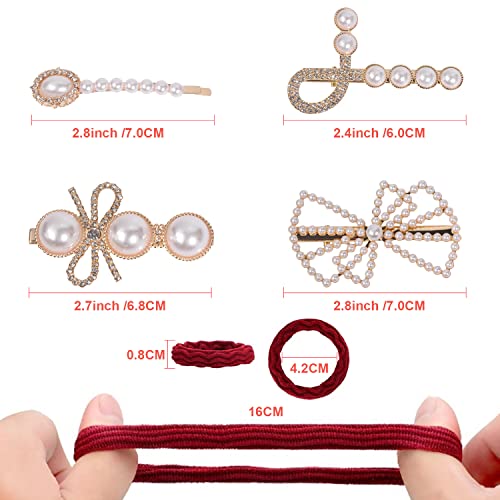 ZHENKE Pearl Hairpin Set 5pcs Cute Hair Barrettes Handmade Metal Hair Clips or 10pcs Hair Tie for Women Girls Kids Headwear Styling Hair Accessories Decorative Party Wedding | The Storepaperoomates Retail Market - Fast Affordable Shopping