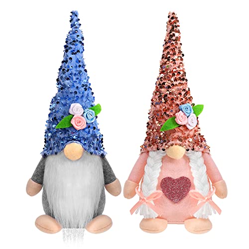 CRCZK Flower Gnome Plush Decoration,Birthday Gift,Mother’s Day Swquin Flower Gnomes , Handmade Swedish Tomte Nordic Plush Elf Doll Gnome for Mother’s Day, Valentine, Wedding Party, Holiday Home Decor