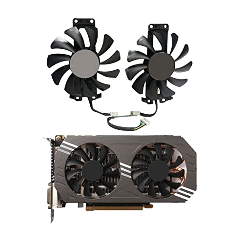 Jzwefdo 75mm Graphics Card Cooling Fan GA81S2U 12V 0.38A 4Pin Video Card Cooling Fan Replacement for ZOTAC GTX960 GTX 960 GPU Card Cooler Fan (Graphics Card Fan-2pcs)