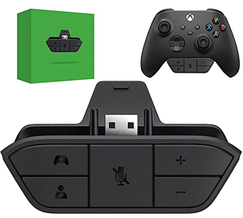 AOJAKI Stereo Headset Adapter, Xbox Controller Adapter Xbox Mic Adapter for Xbox One/ One S/X/ Elite 1/ Elite2/ Series S/X Controller-Adjust Audio Balance (Game Sound & Voice Chat)-Low Latency