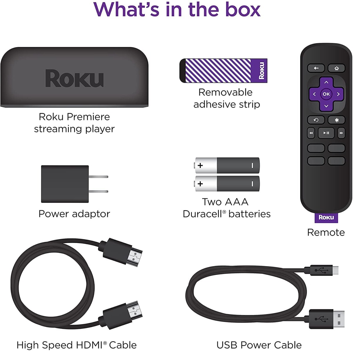 Roku Premiere Streaming Media Player HD/4K/HDR Simple Remote and Premium HDMI Cable, Black & Bundle Swanky Cables HDMI Cable, 3920R | The Storepaperoomates Retail Market - Fast Affordable Shopping