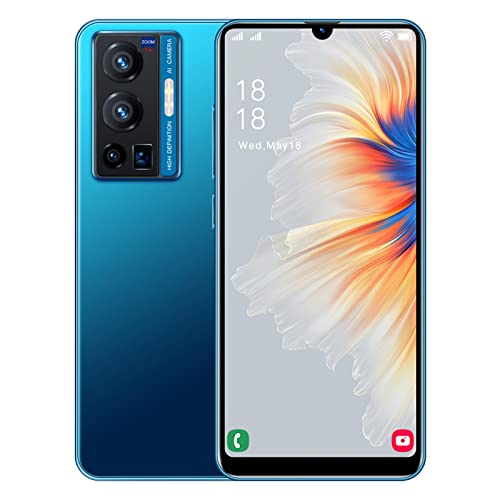 Unlocked Cell Phones, Android 6.0 Face ID Unlocked Smartphones, 1+8GB, 6.3inch Water Drop Touch Screen Dual SIM Card Mobile Cell Phone, 2800mAh Battery, Phones for Father Mother Birthdays Gift, Blue