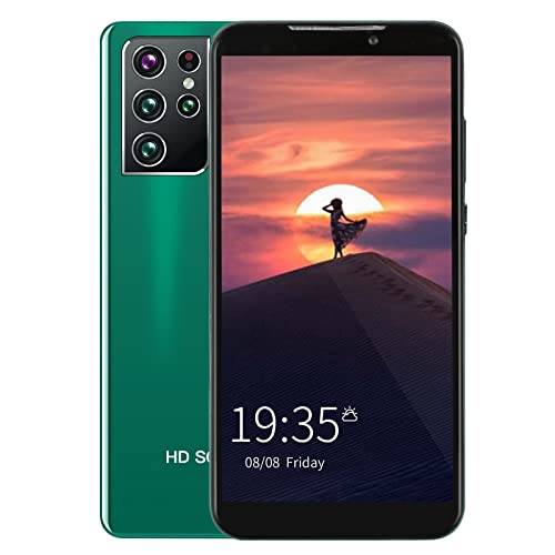 Unlocked Smartphones, S21ultra Android 8.1 Smart Phone, 1+8GB RAM, Face ID Unlocked Cell Phone, 6.8 Inch Water Drop Screen Touch Screen Mobile Cellphones, 2800mAh Battery, Green