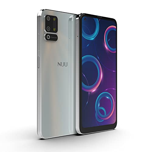 NUU B10 4G LTE Unlocked Android Smartphone | 6.55” HD+ Display | 48MP Triple-Camera | 64GB + 4GB RAM | 4000mAh Battery | Android 11 | Compatible with T-Mobile (White)