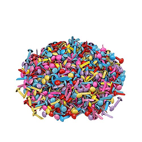 U-K PULABO Nice Design200pcs Mini Brads, Multicolor Mix Metal Round Brads for Paper Craft Stamping Scrapbooking DIY Tool Adorable Quality and Practical, 5mm