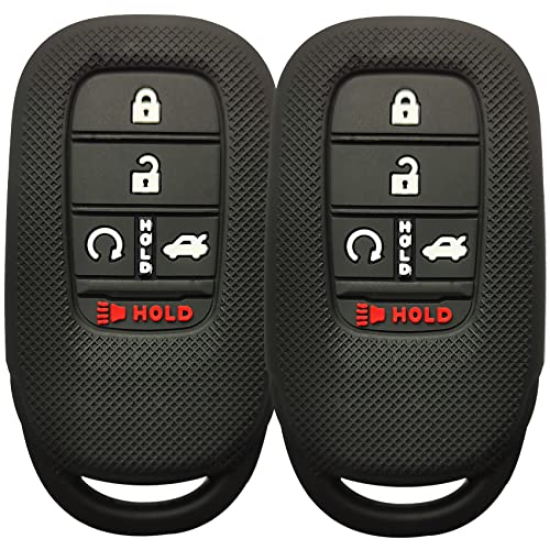 2Pcs Coolbestda Compatible with 2022 Honda Accord Civic Pilot CR-V HR-V 5buttons Key Fob Cover Shell Keyless Entry Glove Holder Skin Case KR5TP-4 72147-T20-A11