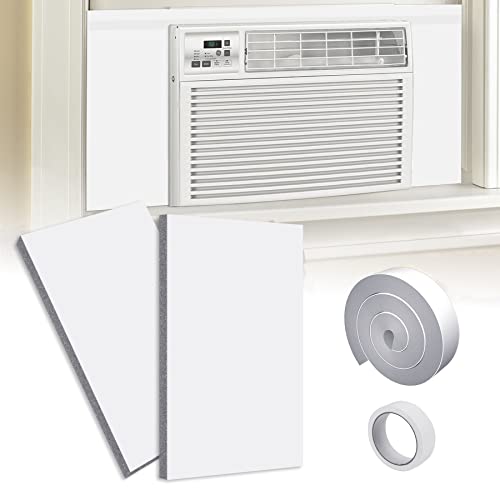 Wintcomfort Window Air Conditioner Surround Insulation Panels, White AC Side Insulated Foam Panel with Top Seal Strip for Indoor Window AC Unit