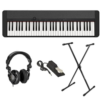 Casio Casiotone CT-S1 61-Key Piano Style Portable Keyboard, Black Bundle with Stand, Studio Monitor Headphones, Sustain Pedal | The Storepaperoomates Retail Market - Fast Affordable Shopping