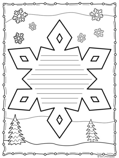 Snowflake Writing Paper Templates