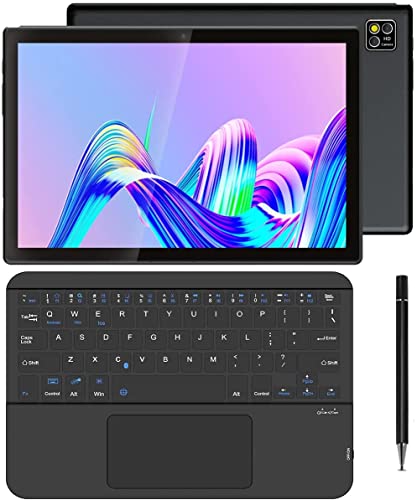Tablet 10 Inch Android Tablet, BNHGK SIM 4G LTE + 5G WiFi Cellular Tablets Computer with 6GB RAM 128GB ROM, 7000mAh Fast Charging, 5MP Camera, Protective Case, Bluetooth Keyboard, Stylus Pen