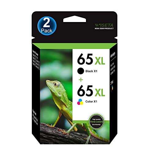 65XL Black/Tri-Color Ink Cartridge (2-Pack) Remanufactured Replacement for HP 65XL 65 XL Work with Envy 5058 5055 5034 5032 5030 5014 5012, DeskJet 3755 2655 2624 3758 3720 Printer | N9K04AN, N9K03AN
