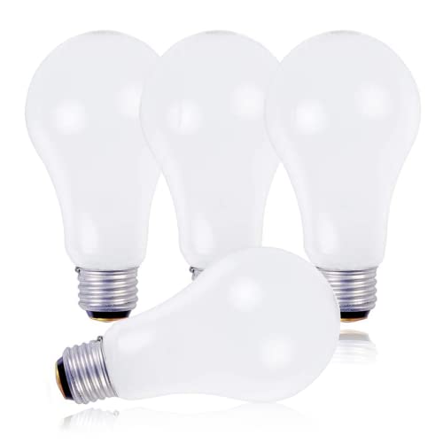 Visther 4-Pack A21 3-Way Incandescent Light Bulbs, E26 Base Screw in Bulb, 50-100-150 Watts, 500/1350/1850 Lumens, 2700K Soft White Bulbs