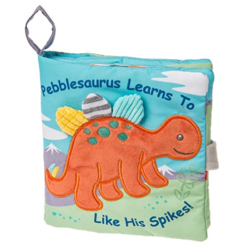 Mary Meyer Soft Cloth Book with Crinkle Paper and Squeaker, 6 x 6-Inches, Pebblesaurus
