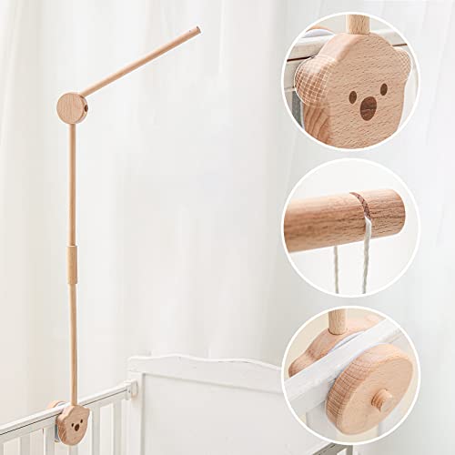 Baby Crib Mobile Arm – Wooden Baby Mobile Crib Holder for Mobile Hanging Baby Crib Attachment for Nursery Decor (Bear Crib arm) | The Storepaperoomates Retail Market - Fast Affordable Shopping