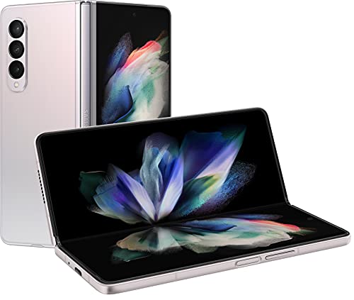 Samsung Galaxy Z Fold3 Fold 3 5G T-Mobile Locked Android Cell Phone US Version Smartphone Tablet 2-in-1 Foldable Dual Screen Under Display Camera – (Renewed) (256GB, Phantom Silver)