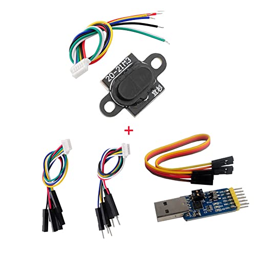 RCmall TF-LC02 Laser Lidar Range Finder Sensor 3cm~200cm Ranging Module with 6Pin Male Connector to Dupont Wire+CP2102 USB to TTL Serial Converter Module, Compatible with Arduino Smart Home Robot