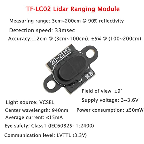 RCmall TF-LC02 Laser Lidar Range Finder Sensor 3cm~200cm Ranging Module with 6Pin Male Connector to Dupont Wire+CP2102 USB to TTL Serial Converter Module, Compatible with Arduino Smart Home Robot | The Storepaperoomates Retail Market - Fast Affordable Shopping