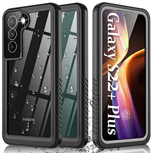 Oterkin for Samsung Galaxy S22 Plus Case Waterproof, S22 Plus Case with Built-in Screen Protector, Military Grade Shockproof Heavy Duty Full Body Protection Rugged Case for Galaxy S22+ Plus 5G (Black)
