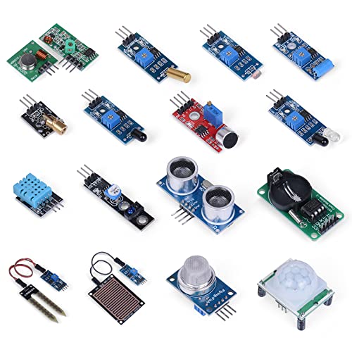 Sensor Modules Kit 16 in 1 Starter Kits For Arduino Raspberry Pi Diy Electronic Kits For UNO R3 Mega2560 Mega328 Nano Sensor Kit For Raspberry Pi 3