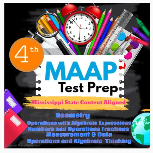 4th Grade Mississippi MAAP Math Test Prep / Review – 10 Days of Practice!