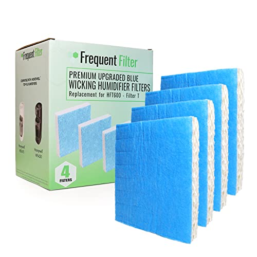 Frequent Filter Compatible/Replacement Filter Honeywell HFT600 Filter T Wicking Humidifier Filter. Upgraded for 2022 Blue Prefilter Fits HEV615 & HEV620 Top Fill Tower Humidifiers (Pack of 4)
