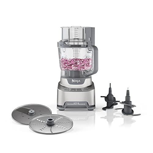 Ninja NF701 Professional XL Food Processor, 1200 Peak-Wattage. 4 Functions for Chopping, Slicing/Shredding, Purees & Dough. 12-Cup Processor Bowl, Feed Chute/3-Part Pusher, 2 Blades & 2 Discs, Silver