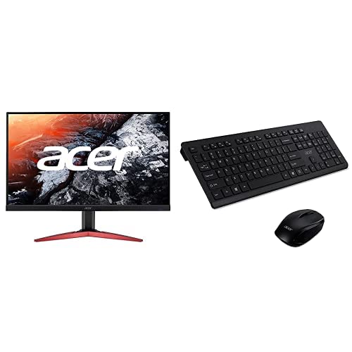Acer KG251Q Jbmidpx 24.5” Full HD (1920 x 1080) Gaming Monitor | AMD FreeSync | Up to 165Hz Refresh Rate | 2 x 2 Watt Speakers Wireless Full Sized Keyboard and Wireless Mouse Bundle